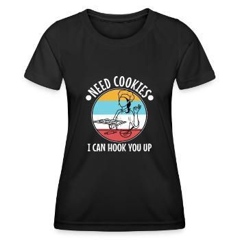 Need cookies i can hook you up - Women's Functional T-Shirt - black - Front - AI Model Female 172 light (172cm)
