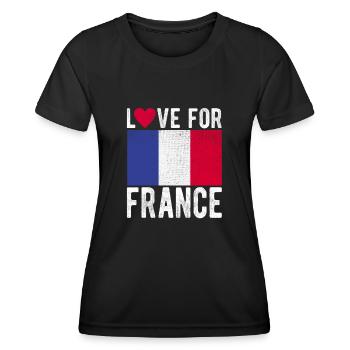 France Souvenir - T-shirt sport Femme - noir - Devant - AI Model Female 172 light (172cm)
