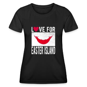 Osterinsel Souvenir - Frauen Funktions-T-Shirt - Schwarz - Vorne - AI Model Female 172 light (172cm)