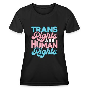 Les droits des transgenres sont des droits humains - T-shirt sport Femme - noir - Devant - AI Model Female 172 light (172cm)