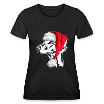 Santa AZAWAKH Chiens de Noël Wilsigns - T-shirt sport Femme - noir - Devant - AI Model Female 172 light (172cm)