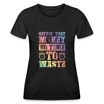 getting money - Frauen Funktions-T-Shirt - Schwarz - Vorne - AI Model Female 172 light (172cm)