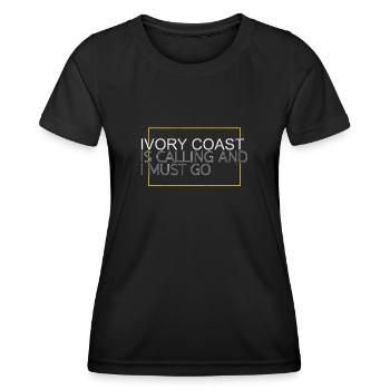 Citation Côte d’Ivoire - T-shirt sport Femme - noir - Devant - AI Model Female 172 light (172cm)