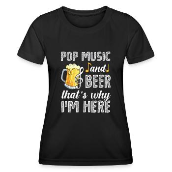 Music Concert That's why I'm here Beer and Schlager - Women's Functional T-Shirt - black - Front - AI Model Female 172 light (172cm)