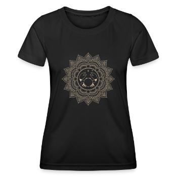 Krebs Tierkreiszeichen Mandala - Frauen Funktions-T-Shirt - Schwarz - Vorne - AI Model Female 172 light (172cm)