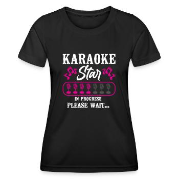 Karaoke Singer Karaoke Star In - Frauen Funktions-T-Shirt - Schwarz - Vorne - AI Model Female 172 light (172cm)