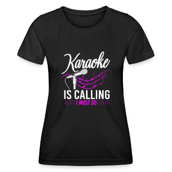 Le chanteur de karaoké Karaoke appelle - T-shirt sport Femme - noir - Devant - AI Model Female 172 light (172cm)