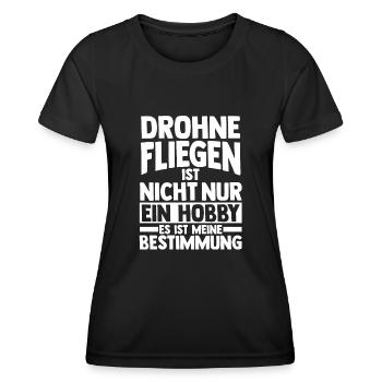 Drohne Pilot Drohnen - Frauen Funktions-T-Shirt - Schwarz - Vorne - AI Model Female 172 light (172cm)