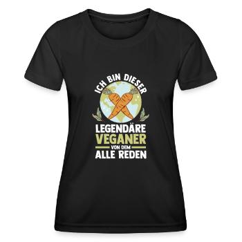 Fleischlos Vegan Pflanzlich Veganer - Frauen Funktions-T-Shirt - Schwarz - Vorne - AI Model Female 172 light (172cm)
