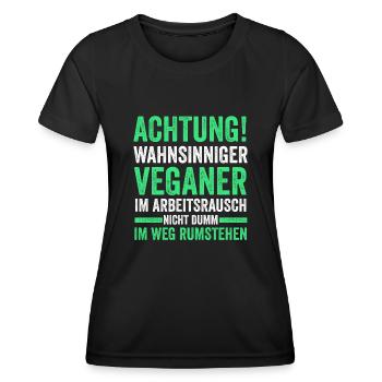 Fleischlos Vegan Pflanzlich Veganer - Frauen Funktions-T-Shirt - Schwarz - Vorne - AI Model Female 172 light (172cm)