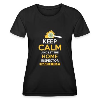 Inspecteur en bâtiment Spruch - T-shirt sport Femme - noir - Devant - AI Model Female 172 light (172cm)