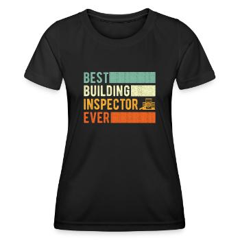 Cadeau de l’inspecteur en bâtiment - T-shirt sport Femme - noir - Devant - AI Model Female 172 light (172cm)