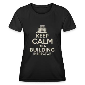 Inspecteur en bâtiment Spruch - T-shirt sport Femme - noir - Devant - AI Model Female 172 light (172cm)