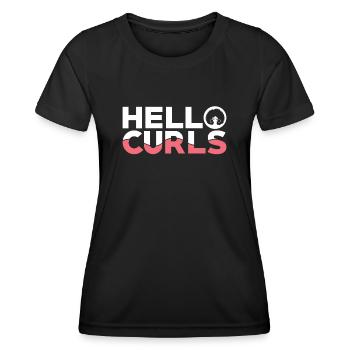 I don't care about curly hair - Women's Functional T-Shirt - black - Front - AI Model Female 172 light (172cm)