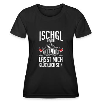 Apres Ski Party Skiurlaub Skifahrer Ischgl - Frauen Funktions-T-Shirt - Schwarz - Vorne - AI Model Female 172 light (172cm)