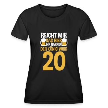 Bier Zwanzig Zwanzigster 20 Jahre Geburtstag - Frauen Funktions-T-Shirt - Schwarz - Vorne - AI Model Female 172 light (172cm)