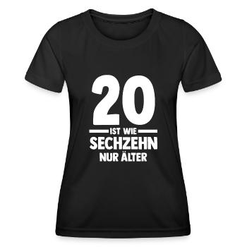 Zwanzig 20 Jahre Zwanzigster Geburtstag - Frauen Funktions-T-Shirt - Schwarz - Vorne - AI Model Female 172 light (172cm)