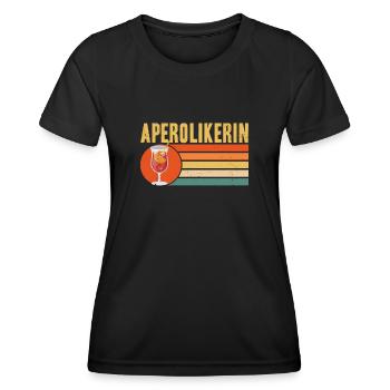 Aperolikerin - Frauen Funktions-T-Shirt - Schwarz - Vorne - AI Model Female 172 light (172cm)