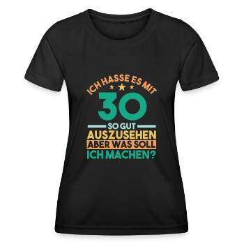 Dreißig Dreißigster 30 Jahre Geburtstag - Frauen Funktions-T-Shirt - Schwarz - Vorne - AI Model Female 172 light (172cm)