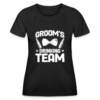 Équipe de buveurs de grooms - T-shirt sport Femme - noir - Devant - AI Model Female 172 light (172cm)