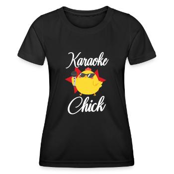 Karaoke Singer Chicken Karaoke - Frauen Funktions-T-Shirt - Schwarz - Vorne - AI Model Female 172 light (172cm)