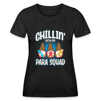 Chillin With My Para Squad - Frauen Funktions-T-Shirt - Schwarz - Vorne - AI Model Female 172 light (172cm)