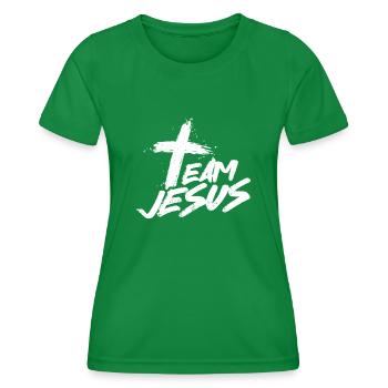 Team Jesus - Frauen Funktions-T-Shirt - Kelly Green - Vorne - AI Model Female 172 dark (172cm)