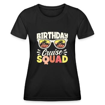Anniversaire Croisière Squad - T-shirt sport Femme - noir - Devant - AI Model Female 172 light (172cm)