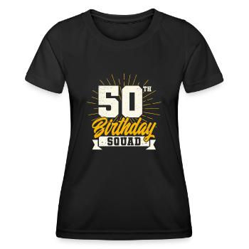 50th birthday - Women's Functional T-Shirt - black - Front - AI Model Female 172 light (172cm)