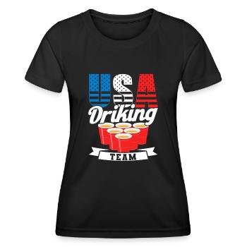 Usa Drinking Team - Women's Functional T-Shirt - black - Front - AI Model Female 172 light (172cm)