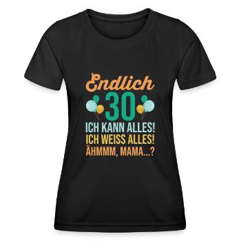Dreißig 30 Jahre Dreißigster Geburtstag - Frauen Funktions-T-Shirt - Schwarz - Vorne - AI Model Female 172 light (172cm)