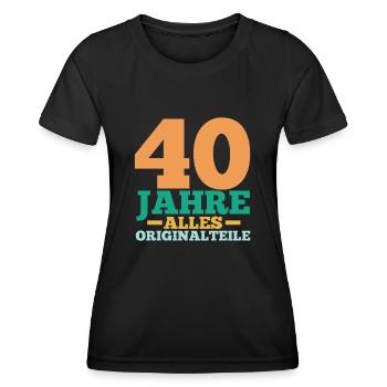Vierzig 40 Jahre Vierzigster Geburtstag - Frauen Funktions-T-Shirt - Schwarz - Vorne - AI Model Female 172 light (172cm)