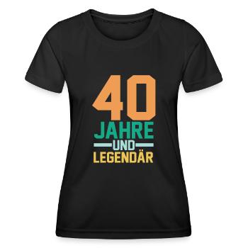 Vierzig 40 Jahre Vierzigster Geburtstag - Frauen Funktions-T-Shirt - Schwarz - Vorne - AI Model Female 172 light (172cm)
