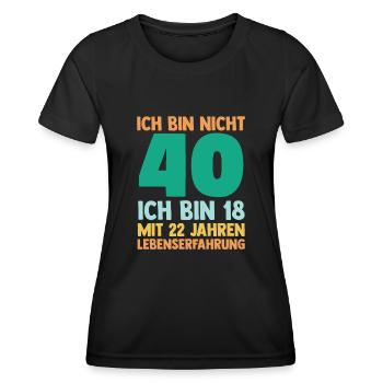 Vierzig 40 Jahre Vierzigster Geburtstag - Frauen Funktions-T-Shirt - Schwarz - Vorne - AI Model Female 172 light (172cm)