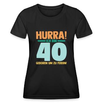 Vierzig 40 Jahre Vierzigster Geburtstag - Frauen Funktions-T-Shirt - Schwarz - Vorne - AI Model Female 172 light (172cm)