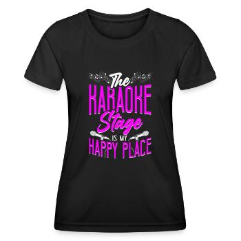 Chanteur de karaoké La scène karaoké - T-shirt sport Femme - noir - Devant - AI Model Female 172 light (172cm)