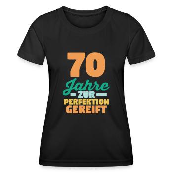 Siebzig Siebzigster 70 Jahre Geburtstag - Frauen Funktions-T-Shirt - Schwarz - Vorne - AI Model Female 172 light (172cm)