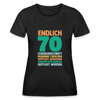 Siebzig Siebzigster 70 Jahre Geburtstag - Frauen Funktions-T-Shirt - Schwarz - Vorne - AI Model Female 172 light (172cm)