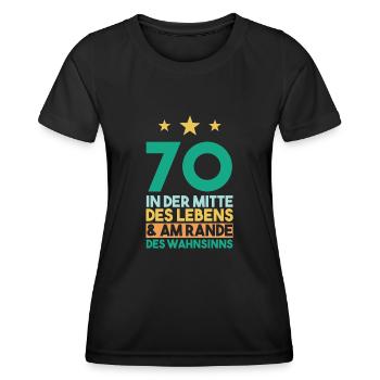 Siebzig Siebzigster 70 Jahre Geburtstag - Frauen Funktions-T-Shirt - Schwarz - Vorne - AI Model Female 172 light (172cm)