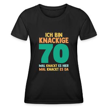 Siebzig 70 Jahre Siebzigster Geburtstag - Frauen Funktions-T-Shirt - Schwarz - Vorne - AI Model Female 172 light (172cm)