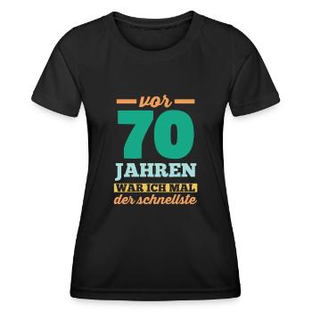 Siebzig 70 Jahre Siebzigster Geburtstag - Frauen Funktions-T-Shirt - Schwarz - Vorne - AI Model Female 172 light (172cm)