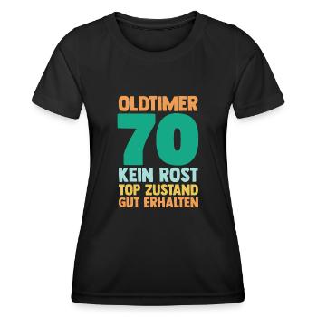 Siebzig 70 Jahre Siebzigster Geburtstag - Frauen Funktions-T-Shirt - Schwarz - Vorne - AI Model Female 172 light (172cm)