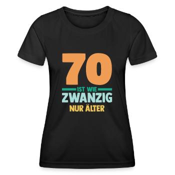 Siebzig 70 Jahre Siebzigster Geburtstag - Frauen Funktions-T-Shirt - Schwarz - Vorne - AI Model Female 172 light (172cm)