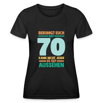 Siebzig 70 Jahre Siebzigster Geburtstag - Frauen Funktions-T-Shirt - Schwarz - Vorne - AI Model Female 172 light (172cm)