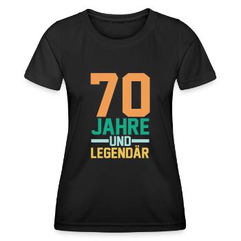 Siebzig 70 Jahre Siebzigster Geburtstag - Frauen Funktions-T-Shirt - Schwarz - Vorne - AI Model Female 172 light (172cm)