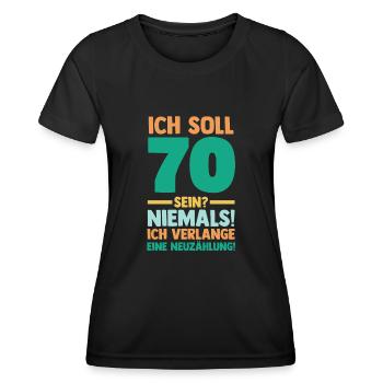 Siebzig 70 Jahre Siebzigster Geburtstag - Frauen Funktions-T-Shirt - Schwarz - Vorne - AI Model Female 172 light (172cm)