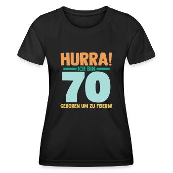 Siebzig 70 Jahre Siebzigster Geburtstag - Frauen Funktions-T-Shirt - Schwarz - Vorne - AI Model Female 172 light (172cm)