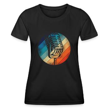 Karaoke Singer Microphone Vocalist - Frauen Funktions-T-Shirt - Schwarz - Vorne - AI Model Female 172 light (172cm)