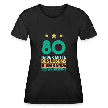 Achtzig Achtzigster 80 Jahre Geburtstag - Frauen Funktions-T-Shirt - Schwarz - Vorne - AI Model Female 172 light (172cm)