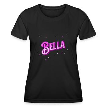 Nom Bella personnalisé - T-shirt sport Femme - noir - Devant - AI Model Female 172 light (172cm)
